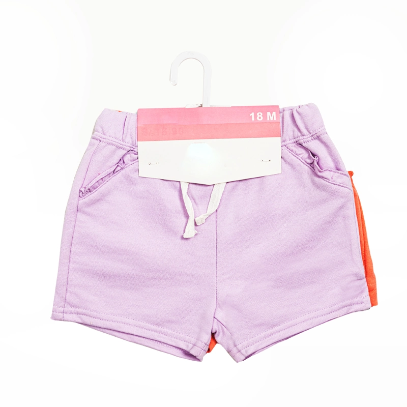 Shorts pour bébés et enfants filles avec logo personnalisé en coton éponge français, taille élastique avec cordons de serrage. Shorts pour tout-petits et enfants filles.