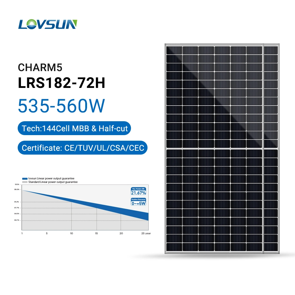 Lovsun Mono Perc Half Cut Solar Panels 550W 545W PV Module