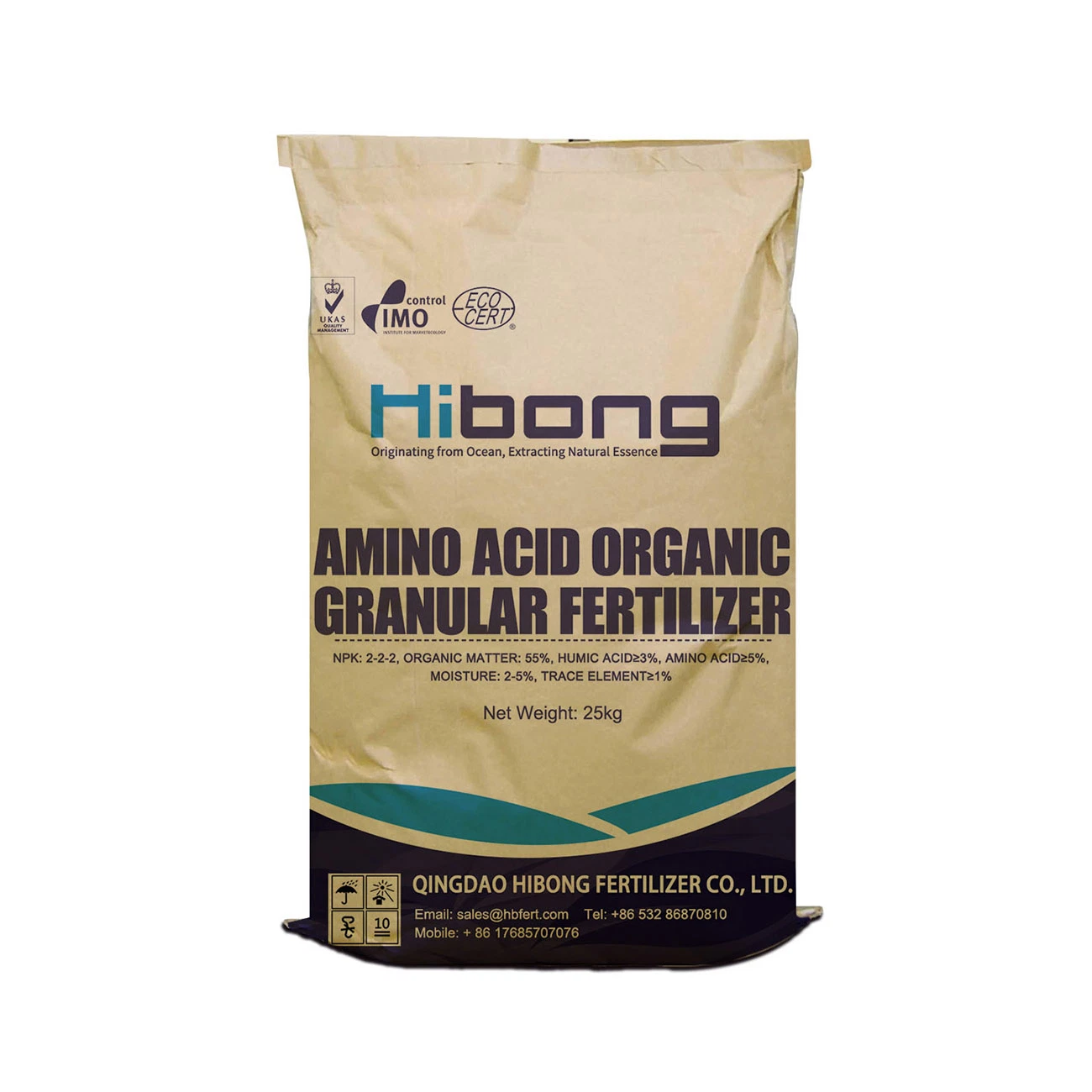 Singapur aminoácido 100% de abono orgánico, Bio fertilizante orgánico para Malasia