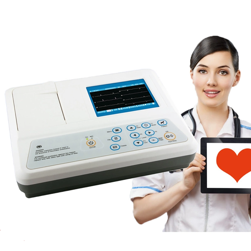 Vente chaude 12 dérivations ECG Canal unique électrocardiographe EKG Machine