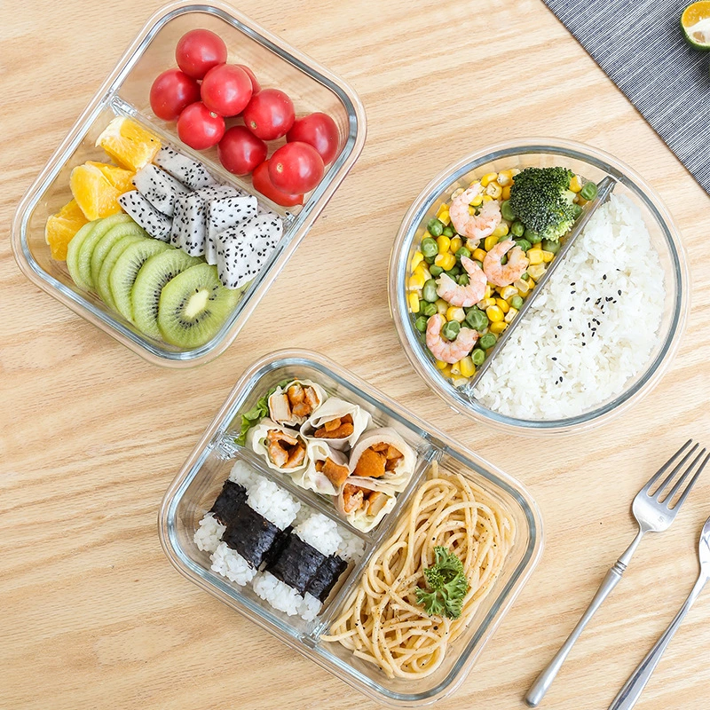 Umweltfreundliche High Borosilicate Lunch Box Glas Mahlzeit Prep Container Essen