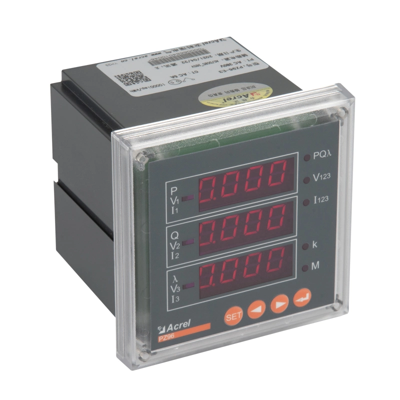 Acrel Pz96-E3/2mc 3 Phase 380V Digital LCD Multifunction Electric Power Kwh Meter RS485 Modbus-RTU CT Connection