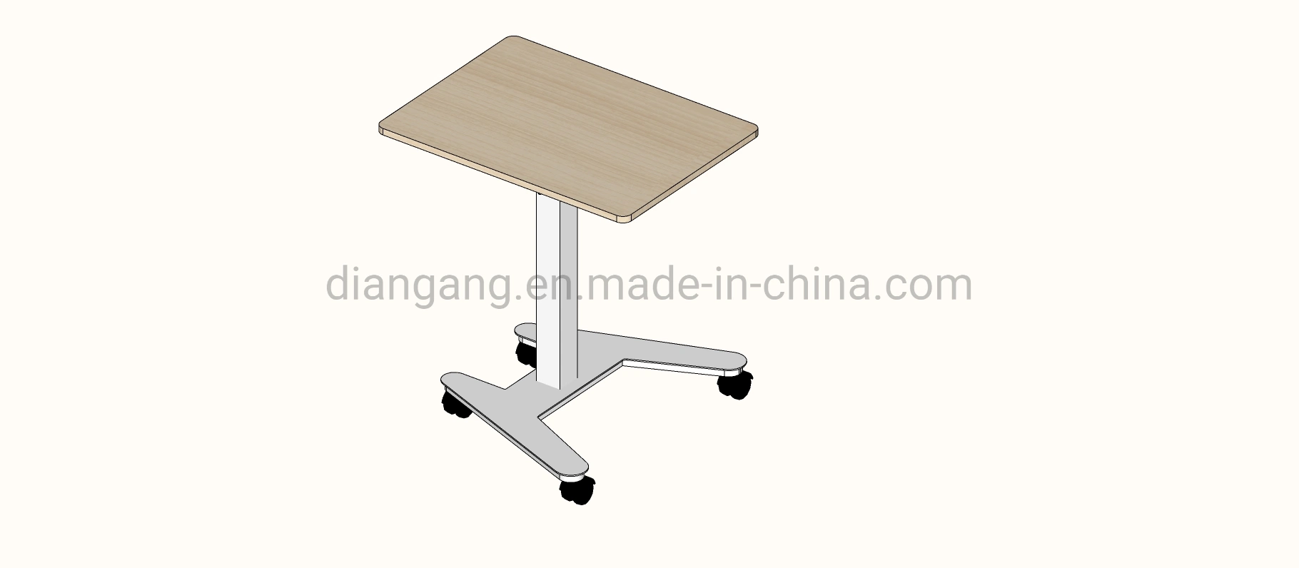 Modern Single Column with Universal Wheels Stand Height Adjustable Lifting Rising Training Speech Lecture Table Desk