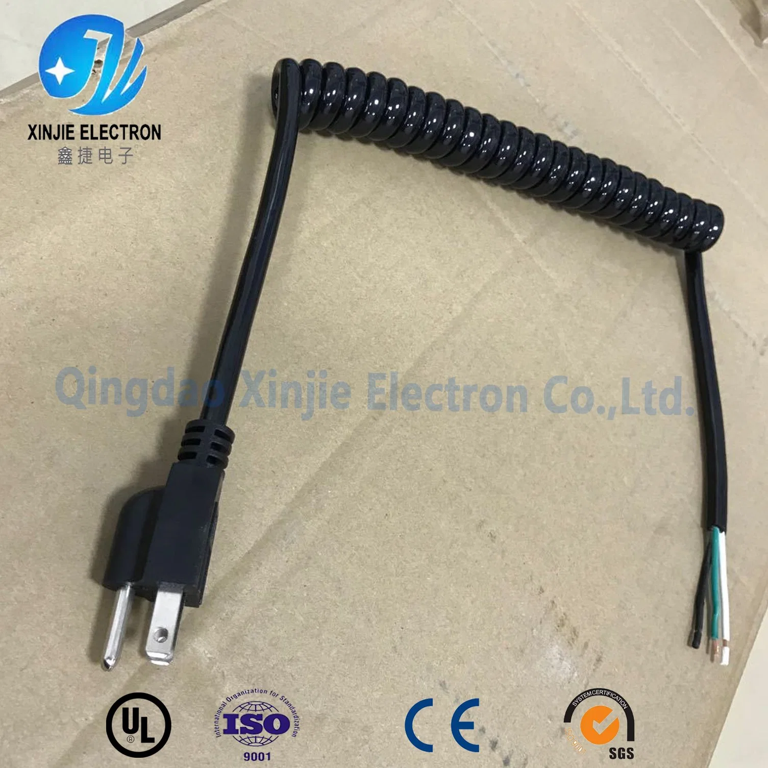 Cable de alimentación eléctrica CA con certificado UL con enchufe USA 3pin