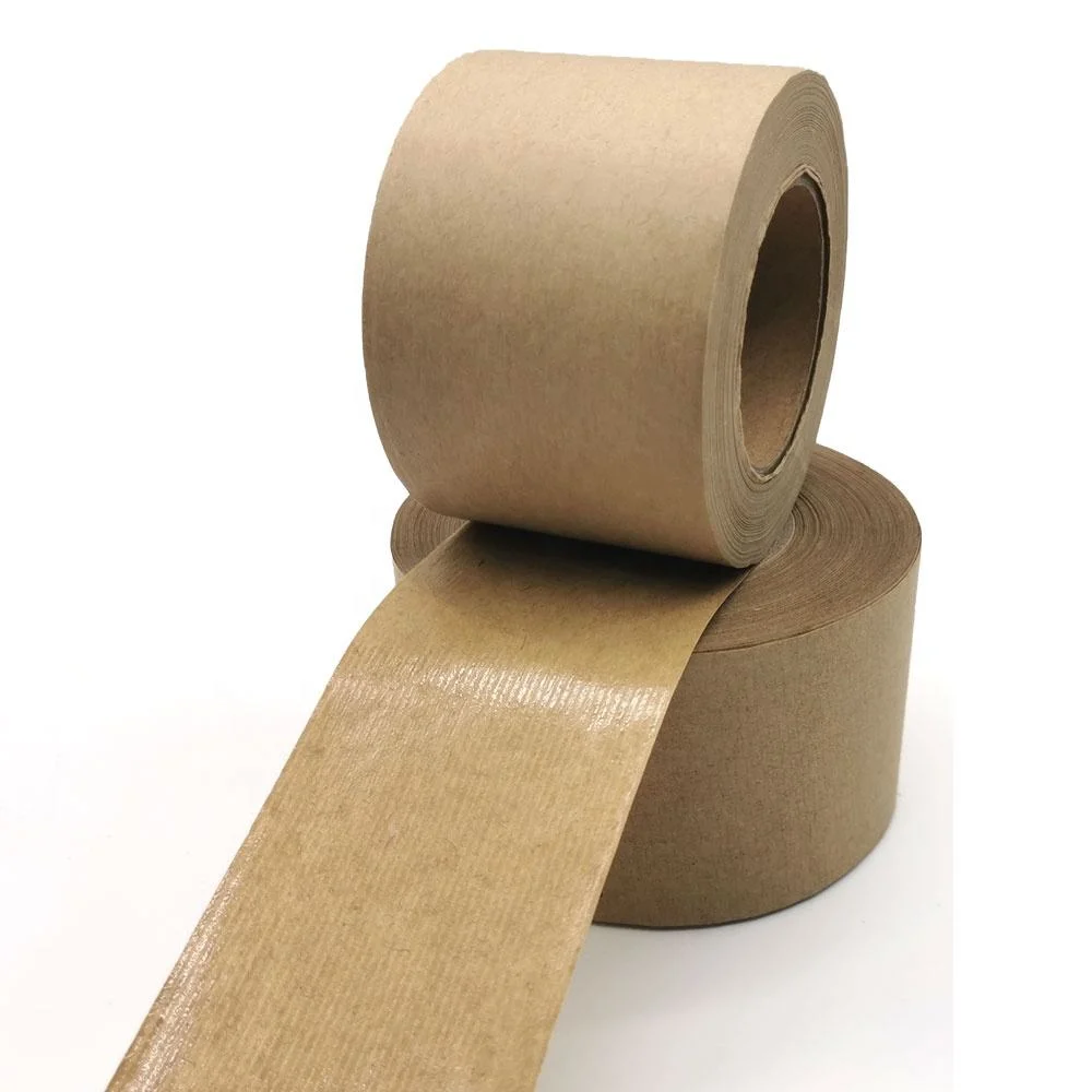 Factory Direct Biodegradable Water Activated Brown Reinforced Kraft Gummed Paper Tape