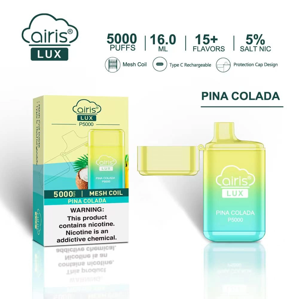 Airis Lux Vape descartáveis Pen Cigarro Eletrônico 5000 Puff Bar Pod Vaporizador Personalizado Elfbar caneta