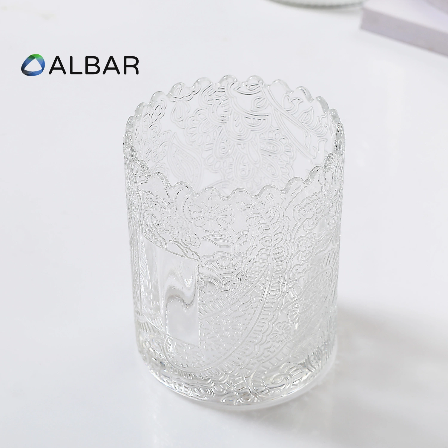 Round Clear Perfume Candle Container Glassware Jar with Customize Lids