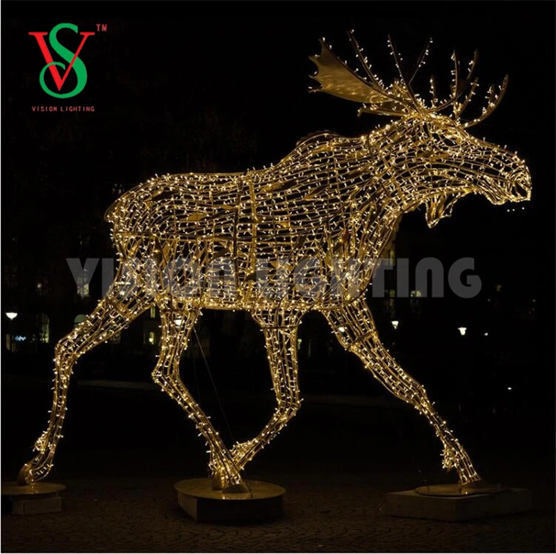 Outdoor Customized Santa in Sleigh Horse Carriage for Decoration