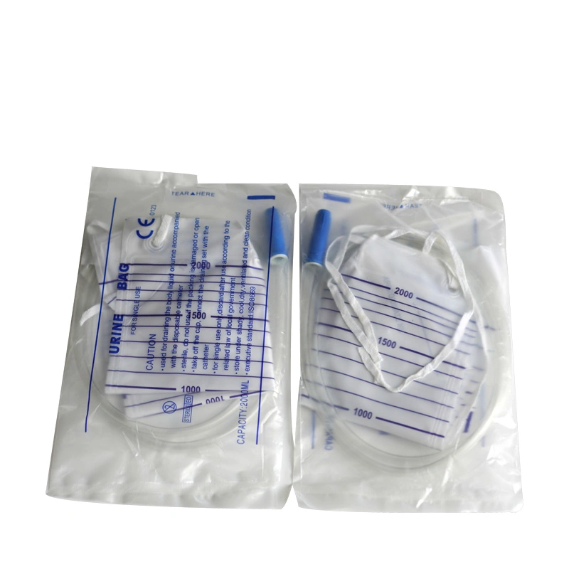 Wholesale/Supplier Sterilized Urine Collection Bag with Pull Push Valve Adult Urine Drainage Collection Bag 2000ml