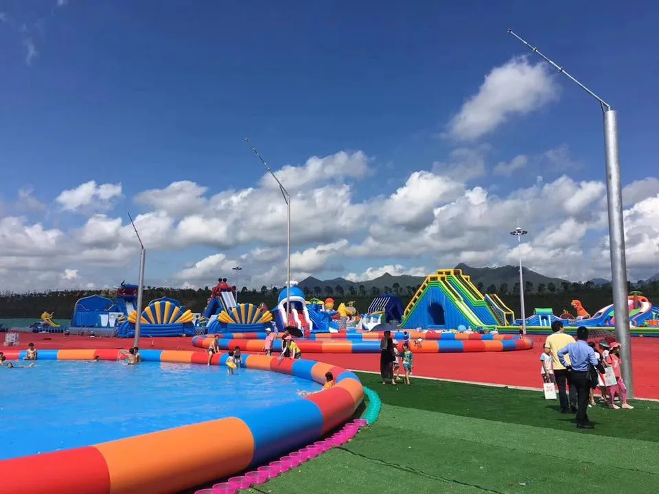 Outdoor Water Park Playground Inflatable Ground Water Park Inflatable Water Amusement Park Jumping Castle with Slide for Adults