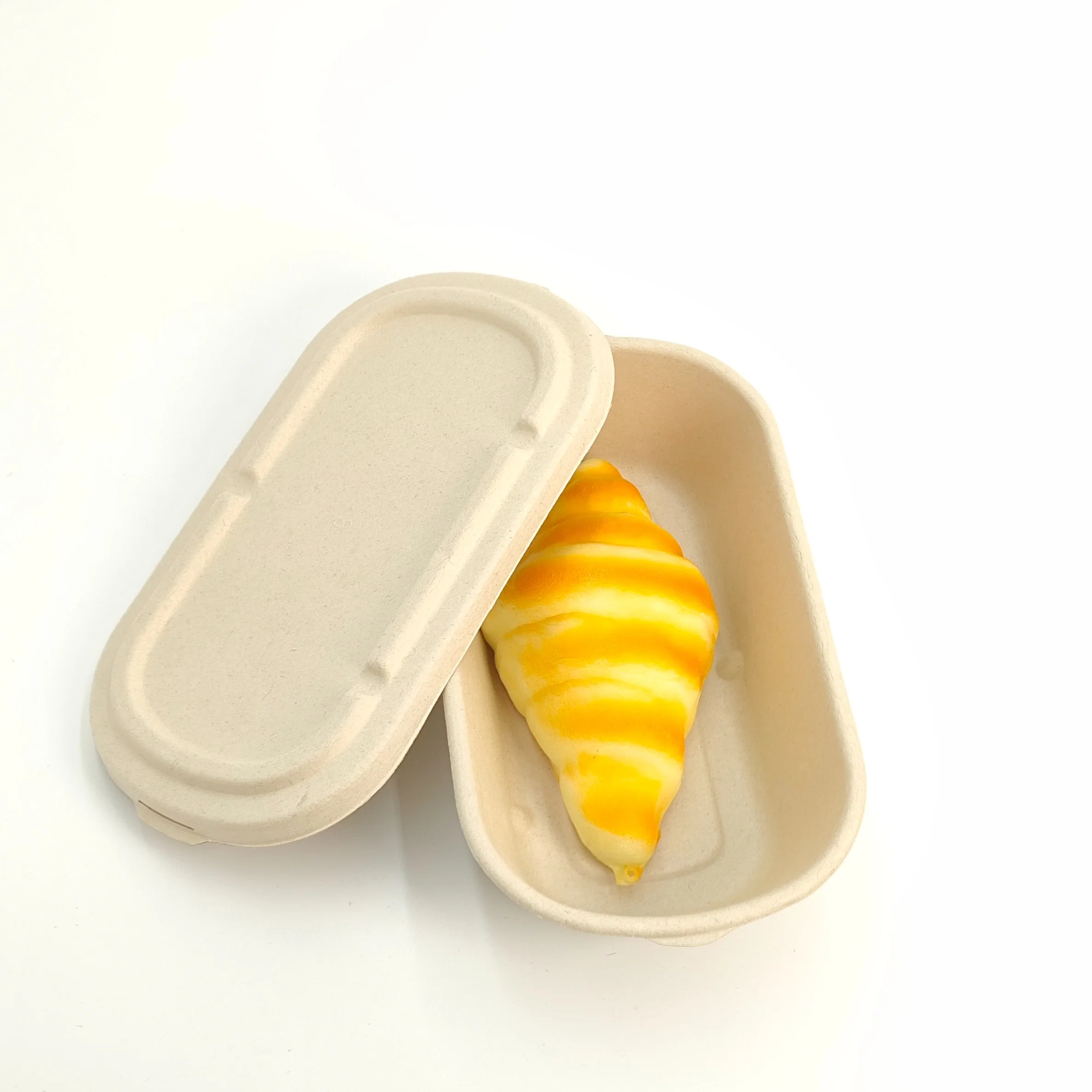 Disposable Food Packing Sugarcane Bagasse Restaurant Takeaway Box with Lid