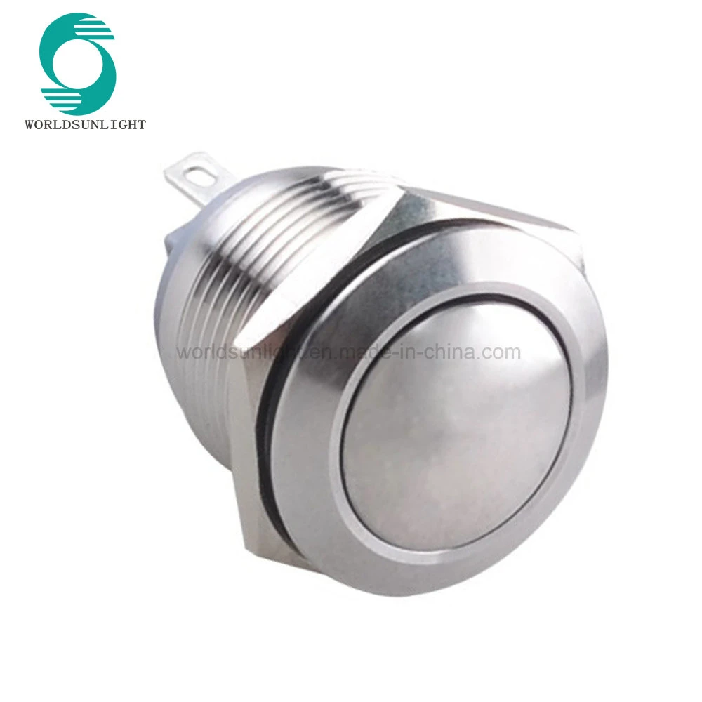 High quality/High cost performance  19mm 1no1nc 12V Circular Colorful Light Locking Metal Stainless Steel Pushbutton Switch