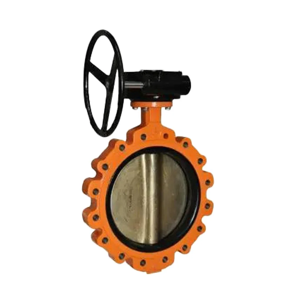 High quality/High cost performance  6" DN150 Pn16 Cast Iron Body Ductile Iron Nickel Plate Disc Wcb Shaft EPDM Seat Bore Head Blue Paint Lug Type Butterfly Valve