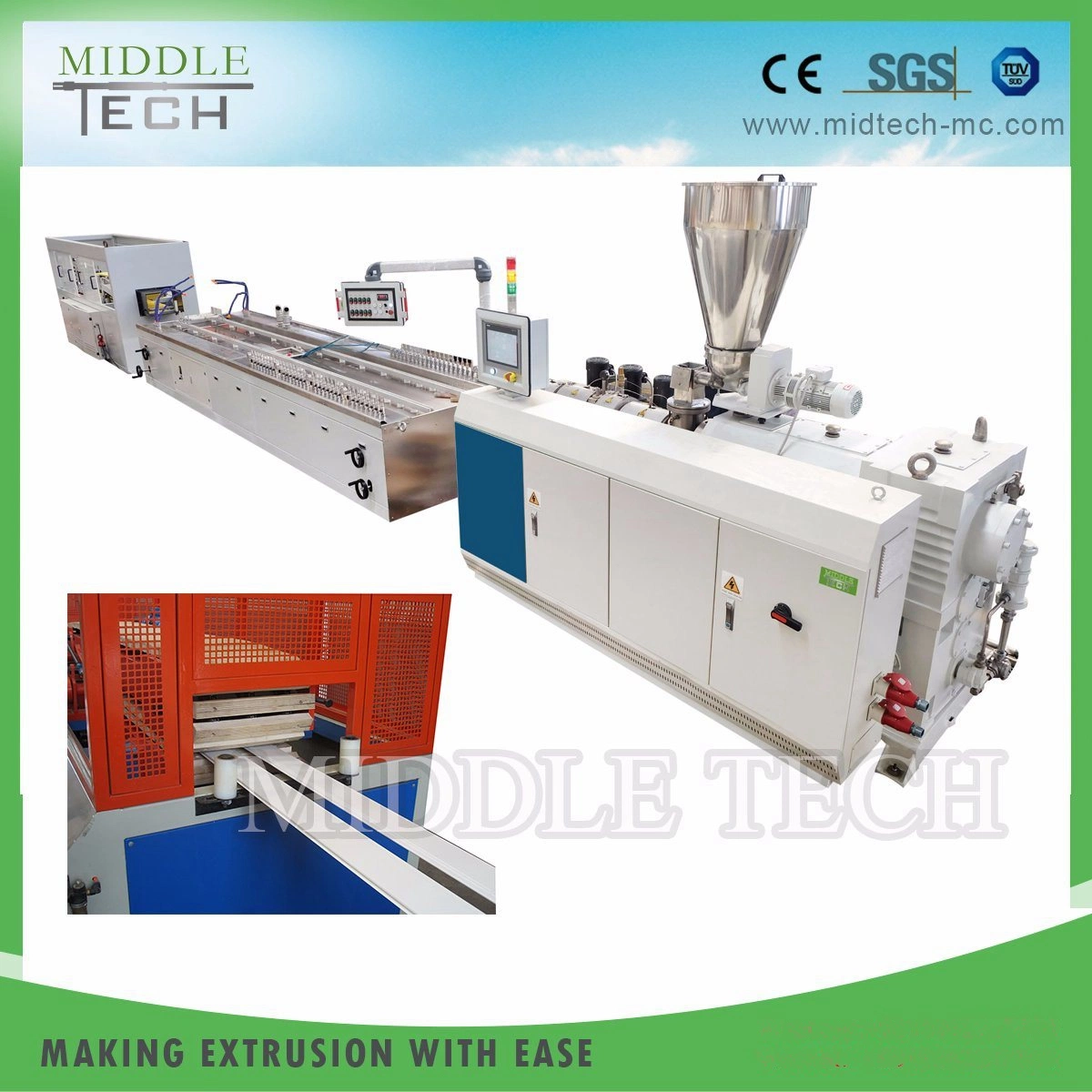 Complete PVC Ceiling Wall Panel Making Machine / Production Line with Online Lamination Line