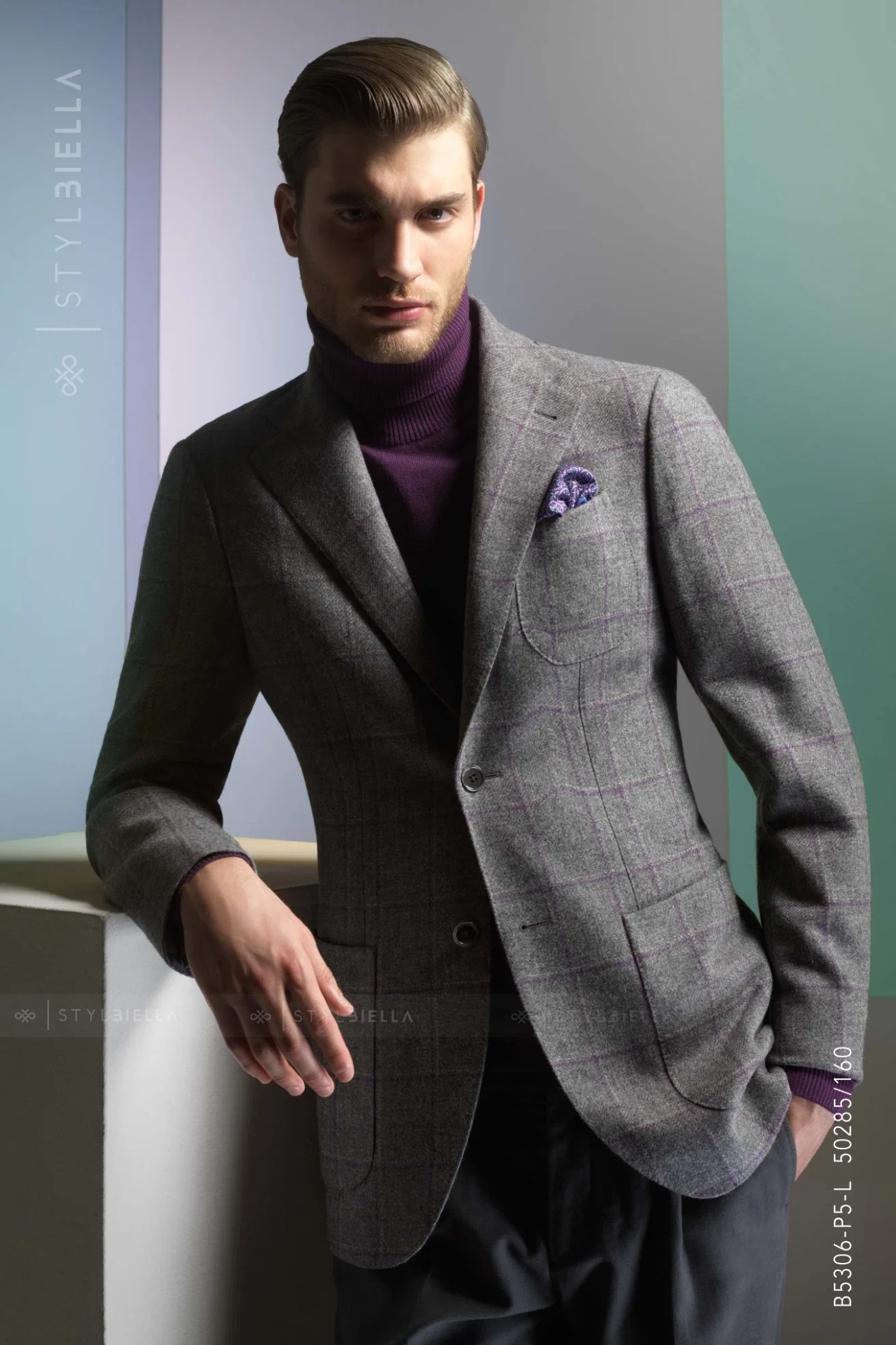 Bespoke Men Outfit Suit Woolen Check Blazer Pants