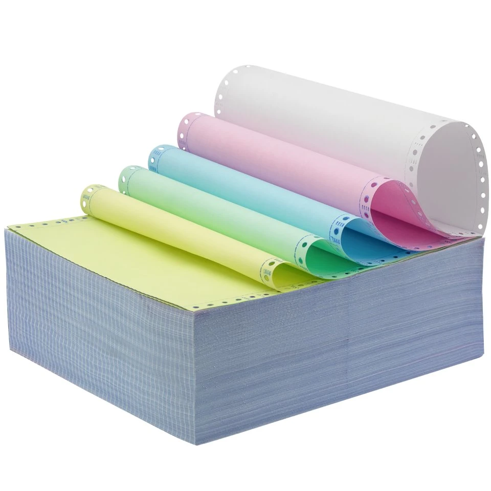 Office Wood Pulp Copy 2 Ply 3 Ply 4 Ply Computer Triplicate Printing Invoice Continuous NCR Carbonless Paper for Copy/Inkjet/Laser Printers