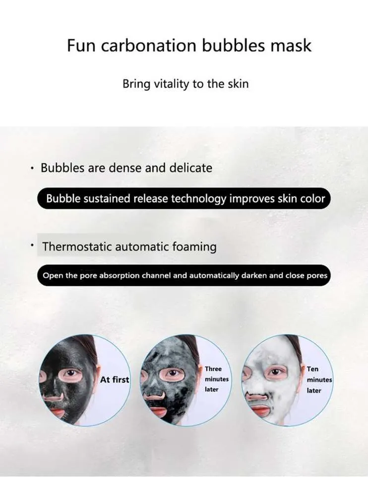 Deep Purifying Oil Control Skin Rejuvenation Shrink Pore Facial Mask Bubble Sheet