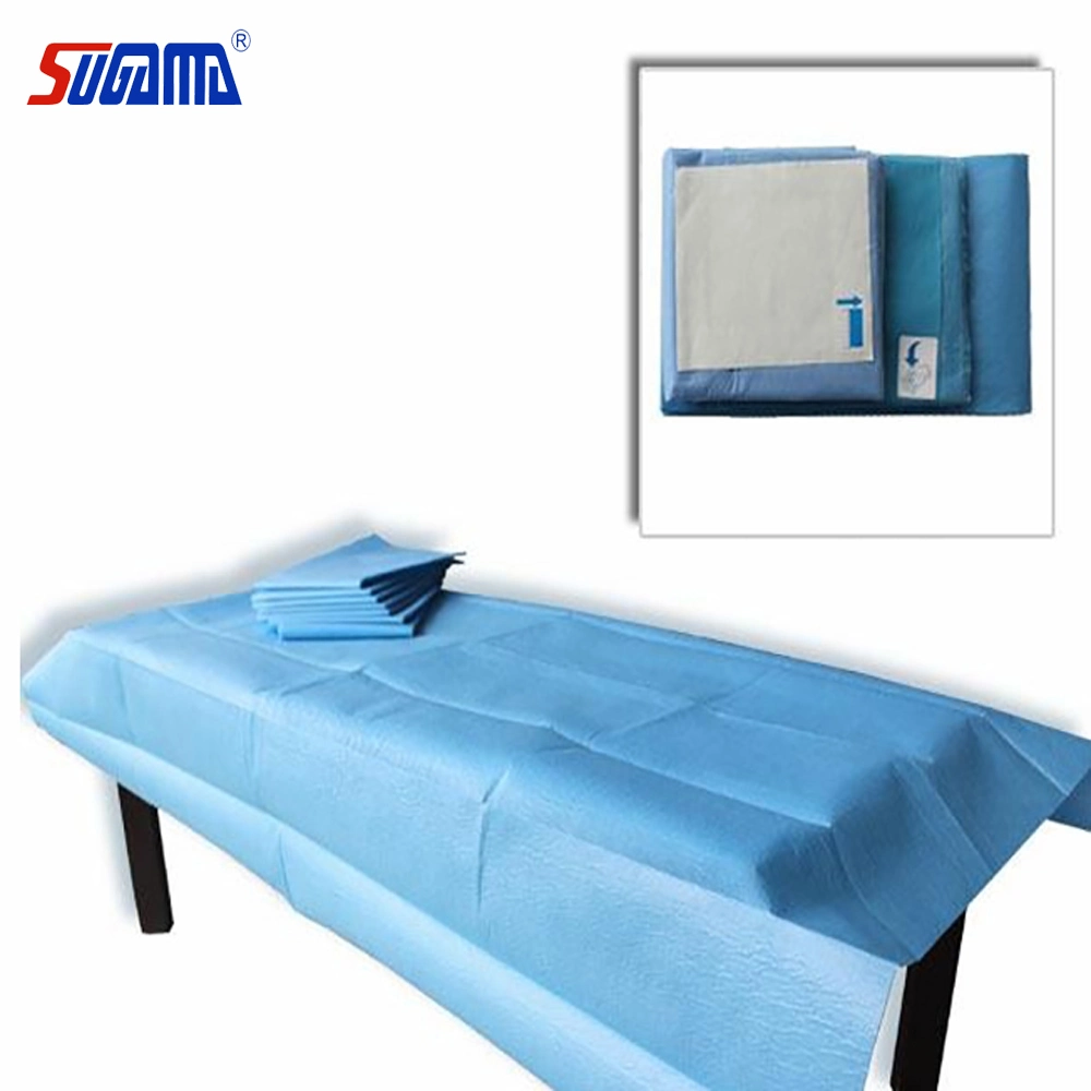 Non-Woven desechable azul Colchas Sábana Camilla hoja