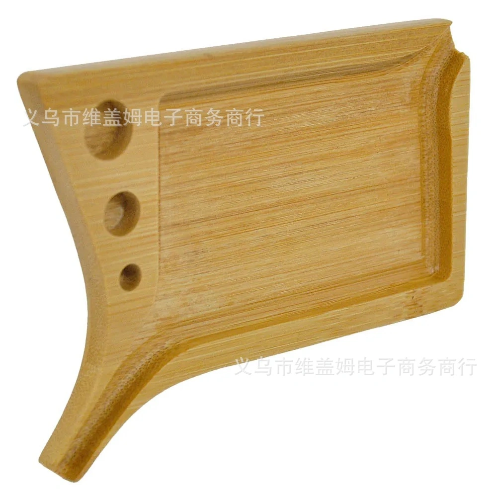 Custom Logo Natural Bamboo and Wood Cigarette Plate Cigar Plate Cigarette Tray Hand Roll Operation Plate Smoking Accessories