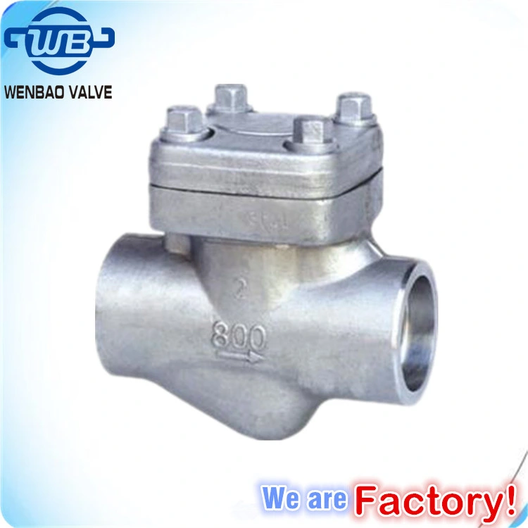 H61h Socked End Stainless Steel Forged Steel Lift Check Valve Plug Valve/Gate Valve/Ball Valve/Butterfly Valve/Globe Valve 800lb