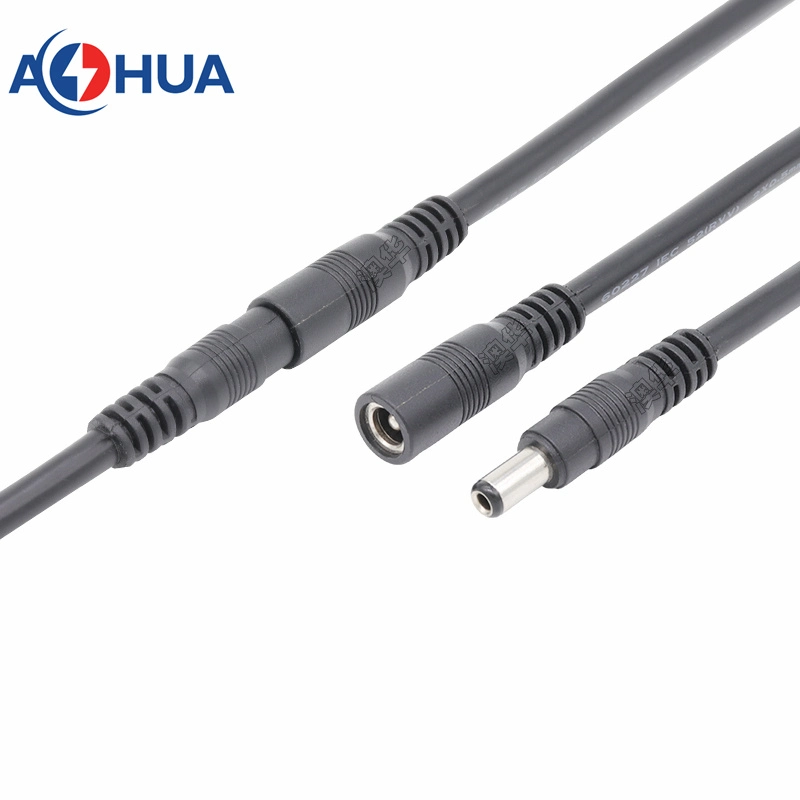 Aohua Factory Sales DC 5.5*2.1 mm or 5.5*2.5 mm Plug Pre-Wire Male and Female Socket DC M11 for Car LED Display Video