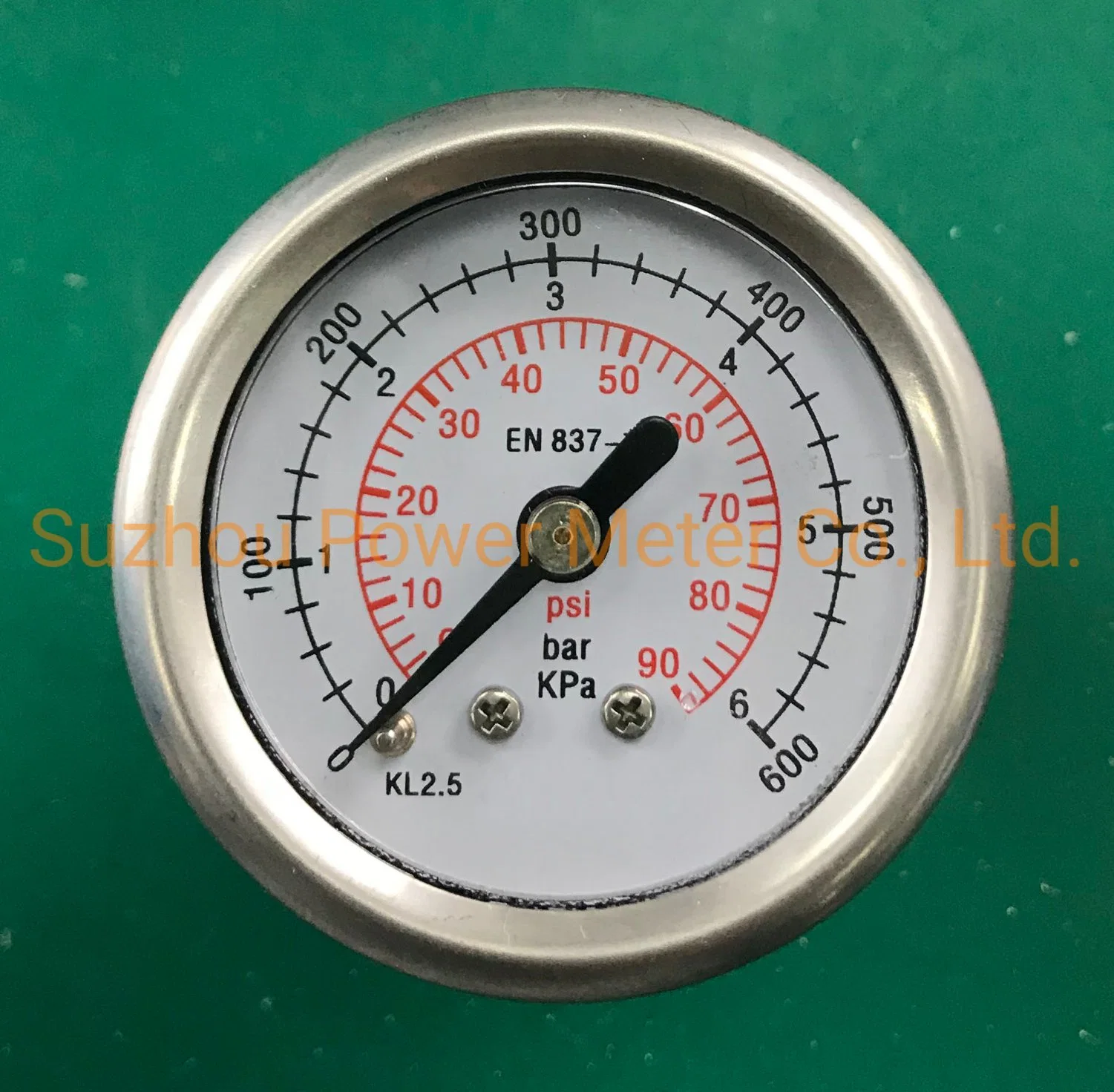 SS316 Pressure Gauge 6bar 90psi 900kpa Triple Scale Bar/Psi/Kpa