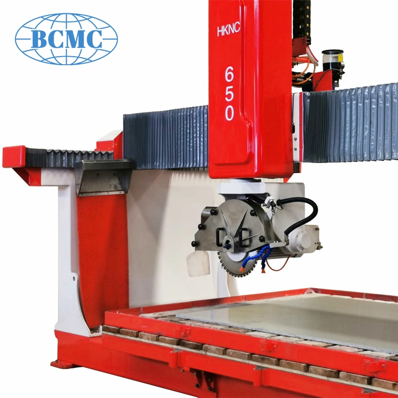 Bcmc 5 Axis CNC Italian Control System Bridge Fan Max Blade 650 مم، قطع ستون اللب معدات المعالجة فوق سطح الموازنة