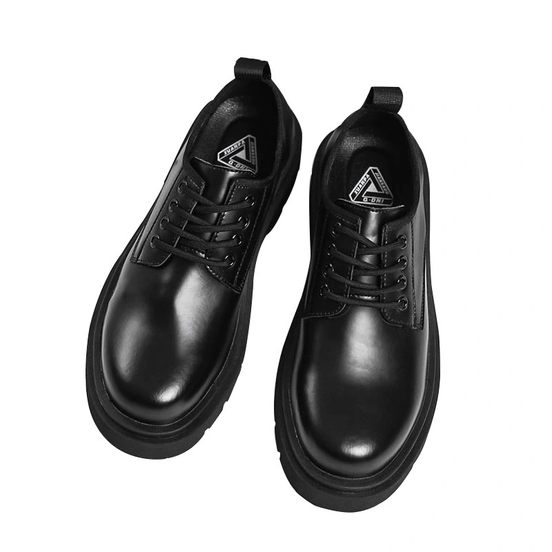 Sapatilhas em pele preta para homem, S Dress Shoes formal Business Leather