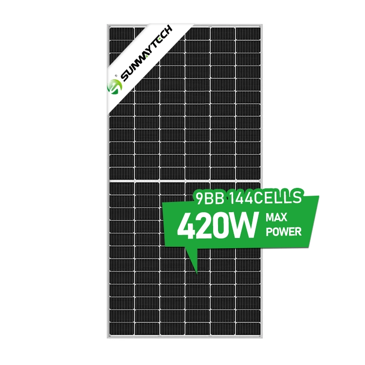 25 ans de garantie Perc Half Cut 9bb Mono Facial Mono Modules solaires en verre simple 400 Watt 395 Watt 410 Watt 420 Watt 440 Watt Prix des panneaux solaires.