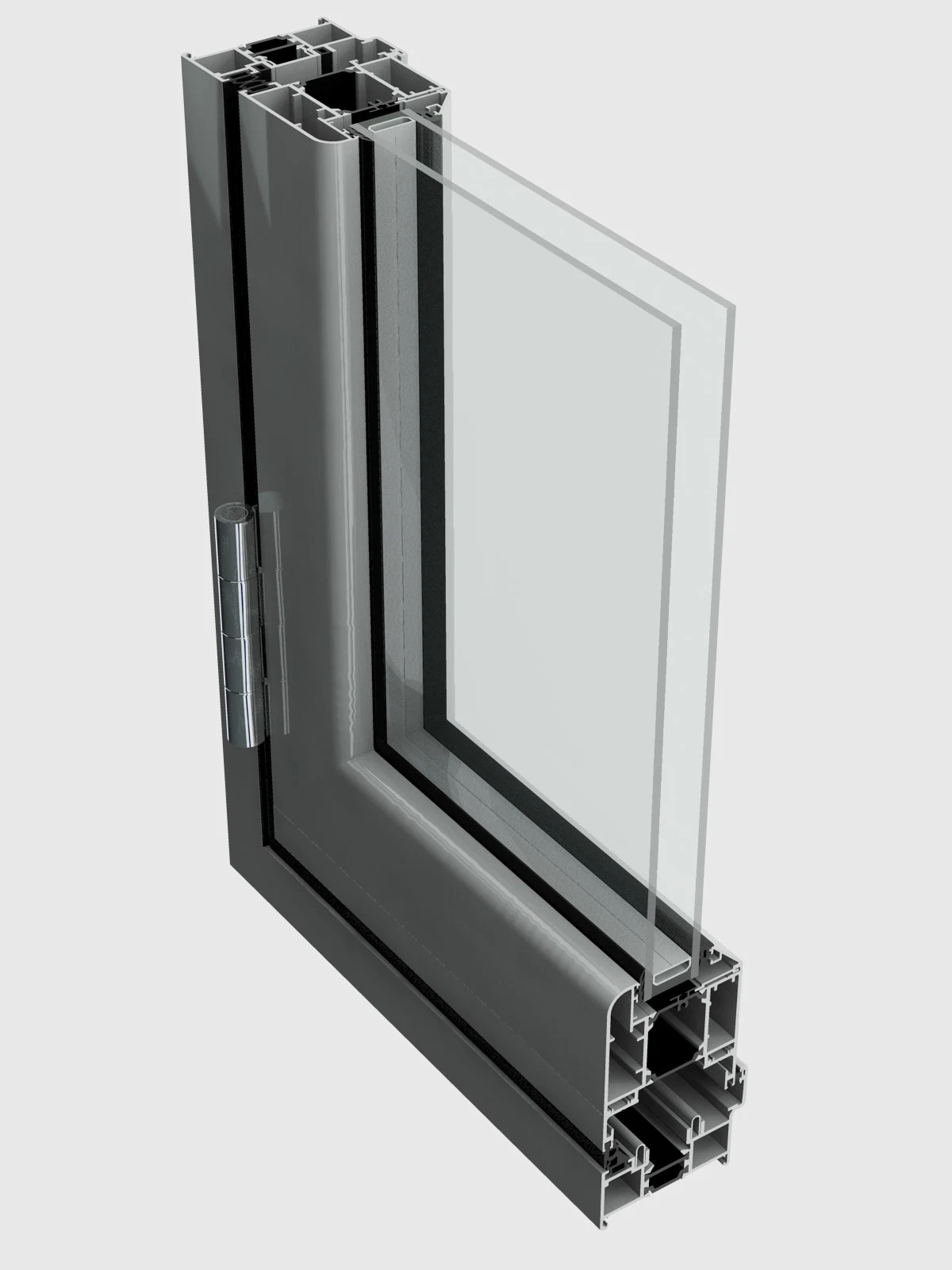 Aluminum Alloy Bathroom Casement Door with Glass