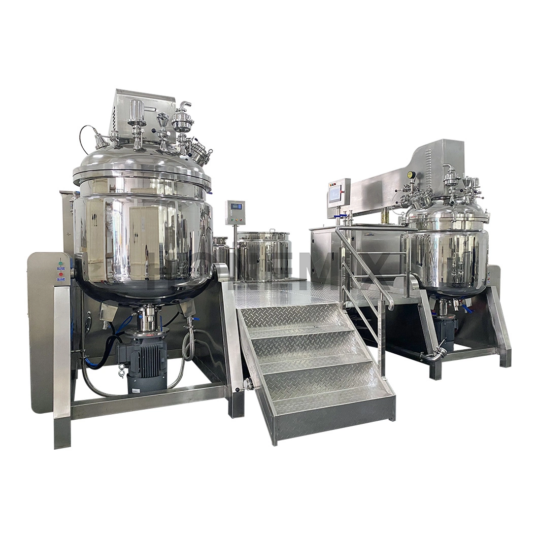 Hone 50L 100L Custom Combination Pot Load Cells Vacuum Emulsifying Homogenizer Mixer Machine Electrical Heating Lotion Soap Mixing Equipment