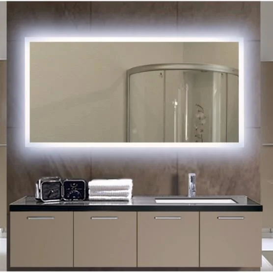 LED rétroéclairé miroir cosmétique à trois couleurs pour la maison déco d'éclairage