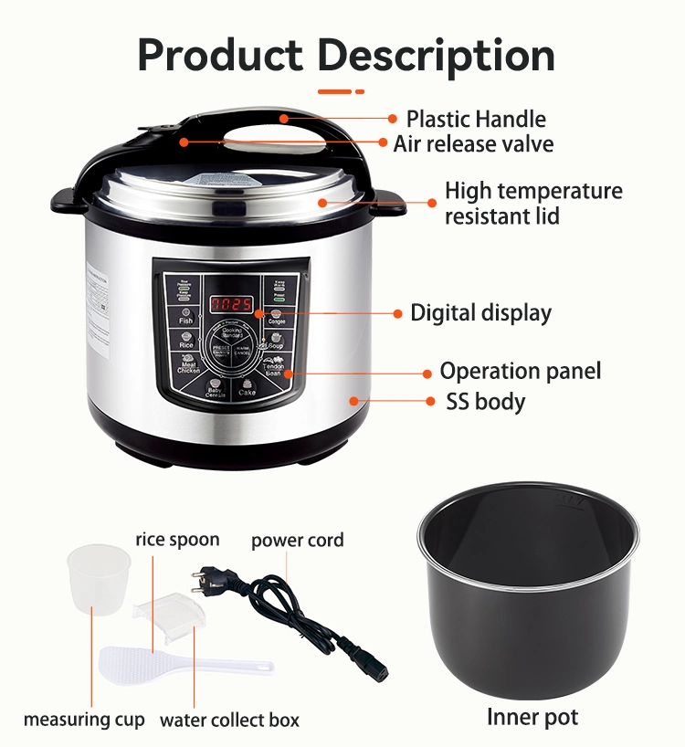 Cocina a presión programable de alta calidad con presión manual multifunción inteligente Cocina Cocina de presión eléctrica