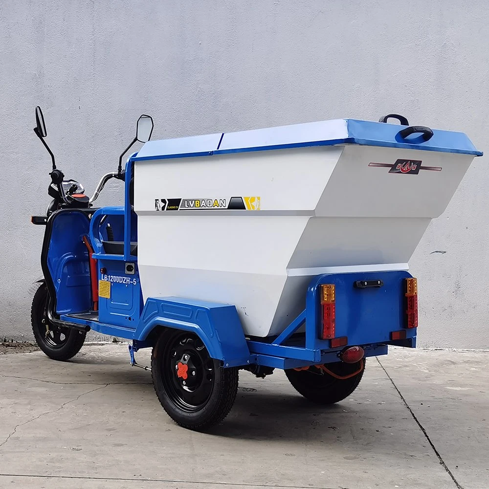 Camion de nettoyage des ordures électrique à trois roues d'une charge maximale de 150 kg.