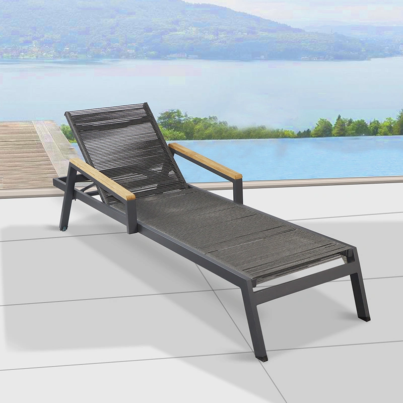 Customized Textilene + Aluminum Sun Loungers Beach Chairs for Sale