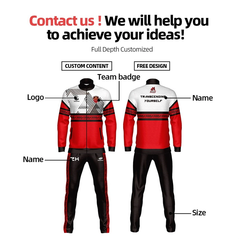 New Style Breathable Polyester Sportswear Coat Customized Tracksuit