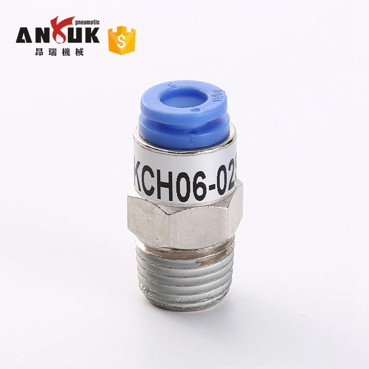 Kch06-02s Quick Couple Air Pipe Connector Round Metal Pneumatic Air Tube Fitting