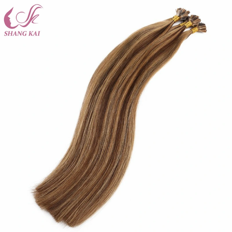 Virgen Invisible Pre-Bonded Remy extensiones de cabello de punta plana