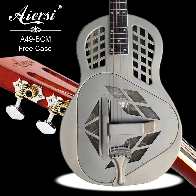 Aiersi Brand Brass Body Vintage Finish Tricone Resonator Acoustic Guitar Instruments