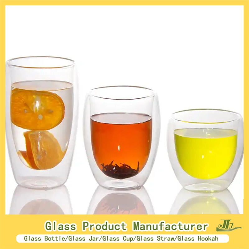 100ml,200ml,250ml,350ml,500ml,750ml Café/bebidas/agua/té/leche/jugo/vino/brandy/cerveza/whisky Borosilicato alto taza de vidrio de pared doble Fabricante