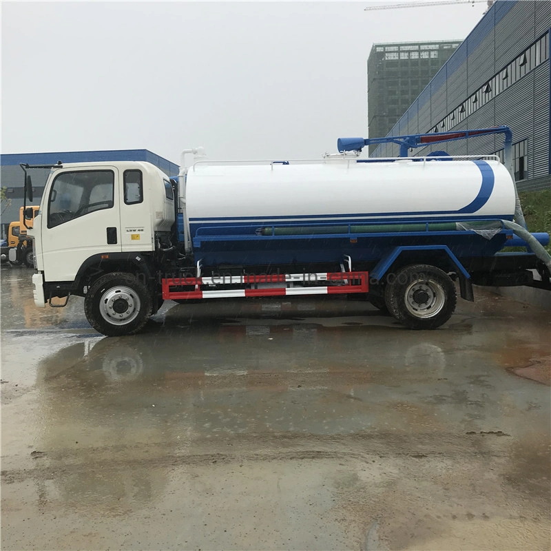 Sino HOWO 6wheels 3000L 4000L 6000L 8000L Sewage Vacuum Fecal Tank Suction Truck Waste Water Tanker Truck Septic Tank