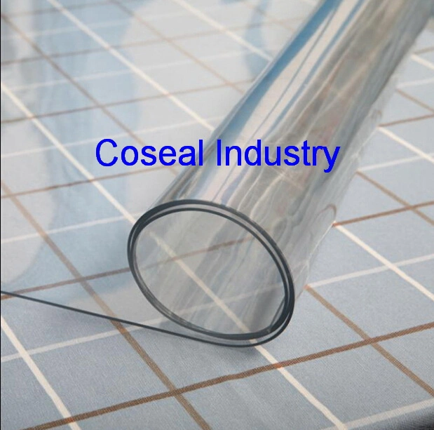 Transparent Soft PVC Plastic Film in Rolls for Tablecloth Good Sell