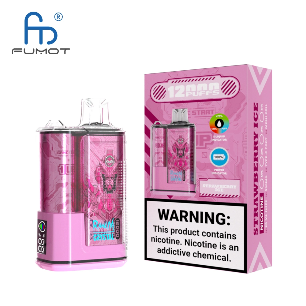 En gros Randm Vape Fumot Crystal 12000 bouffées 0/2/3/5% de nicotine avec Kit d'afficheur E pour allume-cigare