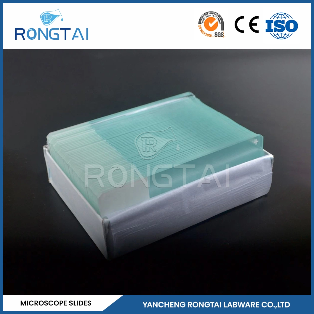 Rongtai School Laboratory Equipment Suppliers Microscope Slides Ground Edge China 7101 7102 7105 7107 7109 Microscope Prepared Teaching Slide