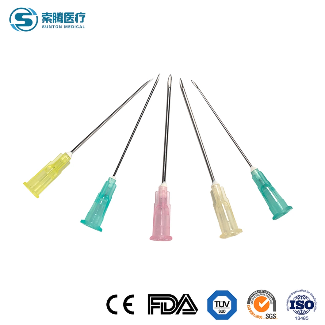 Sunton 23G 1 Inch Needle China Hypodermic Needle Supplier Medical Equipment Vaccine Injection Medical Disposable Syringe Customized Disposable Injection Needle