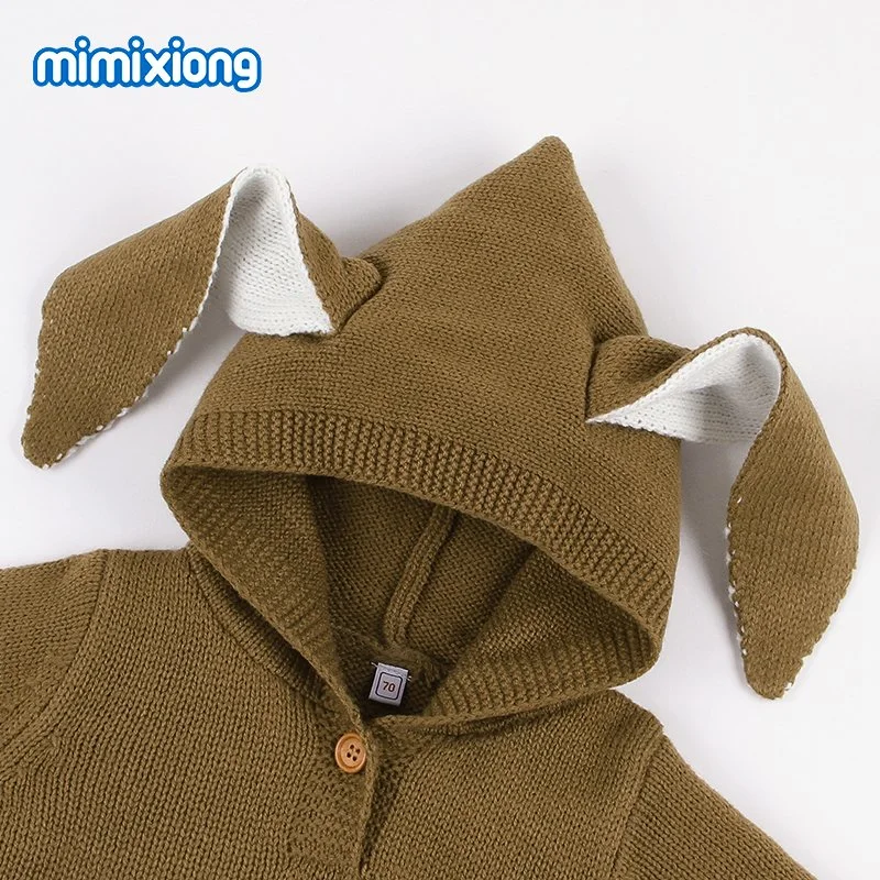 Factory High quality/High cost performance  Toddler Child Solid Color Pullover Sweater with Cute Hood Accept Customization