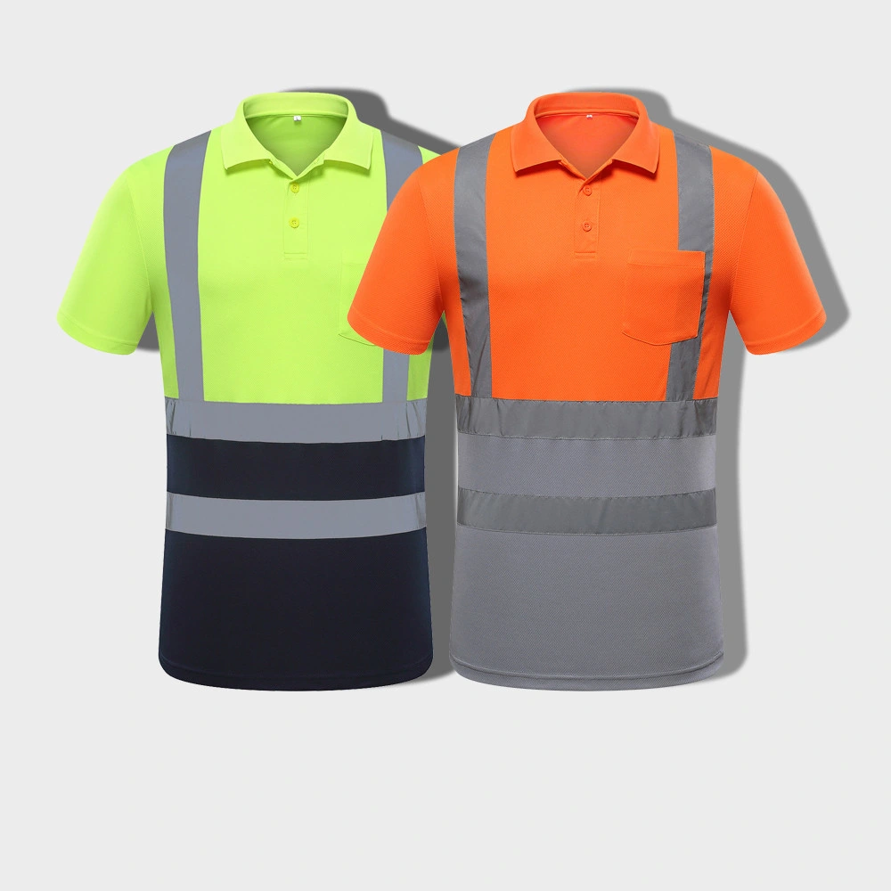 Best Selling Light Weight Breathable Bike Cycle Reflective Safety Polo T-Shirt Workwear