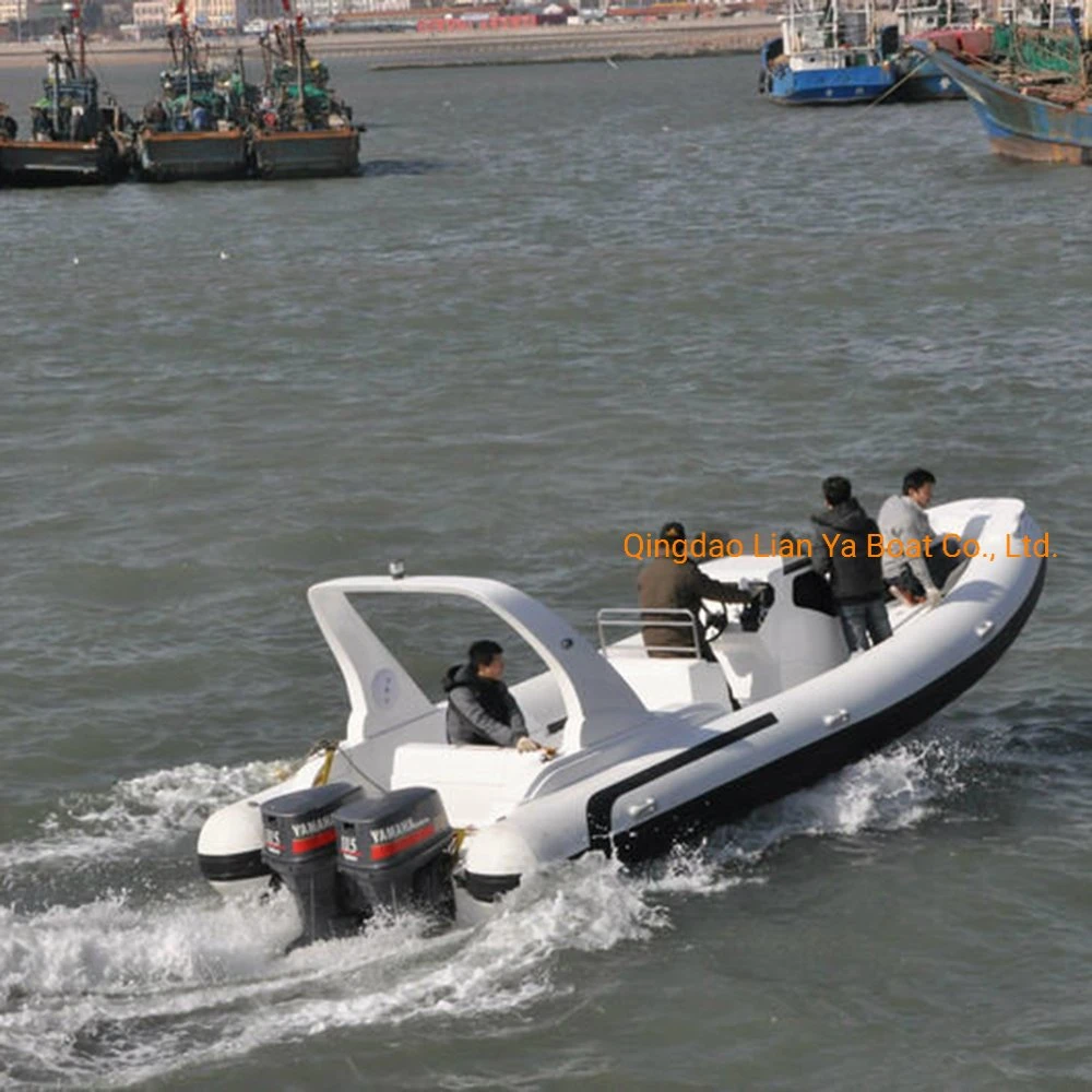 Liya 7,5m Hypalon rígido Hull Inflatable Rib Boats Center Console Motor Water Fishing Tour Speed Boats para la venta