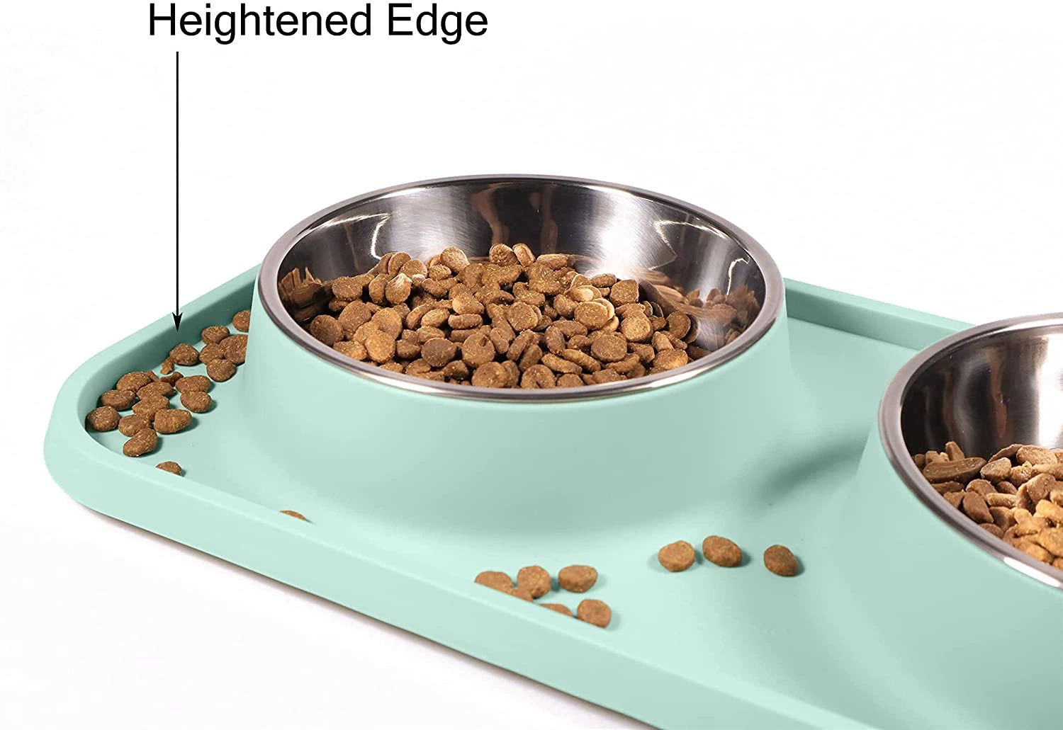 Tapetes em silicone não-Skid para cão em aço inoxidável amovível alimentos Cat Pratos de água