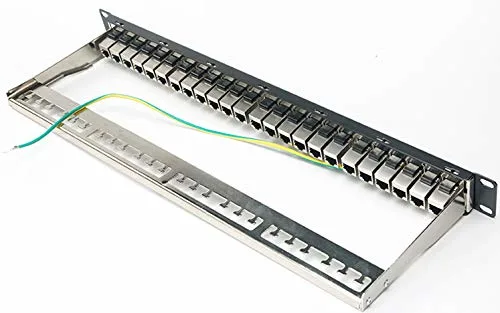 FTP Shielded 90 Degree Right Angel Patch Panel CAT6 CAT6A 24 Port 19 Inch Rack